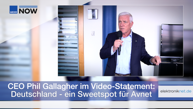 Avnet CEO Phil Galagher im Video-Statement zum Standort Deutschland und die Investitionen in Bernbug (Sachsen-Anhalt) und Freiburg (Baden-Württemberg).